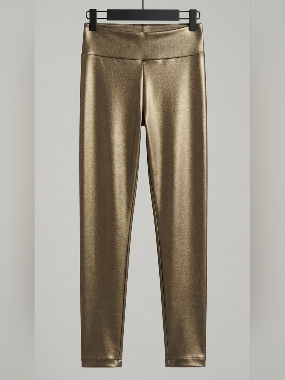 Metallic Bronze Leggings - Women's Shiny Stretch Pants